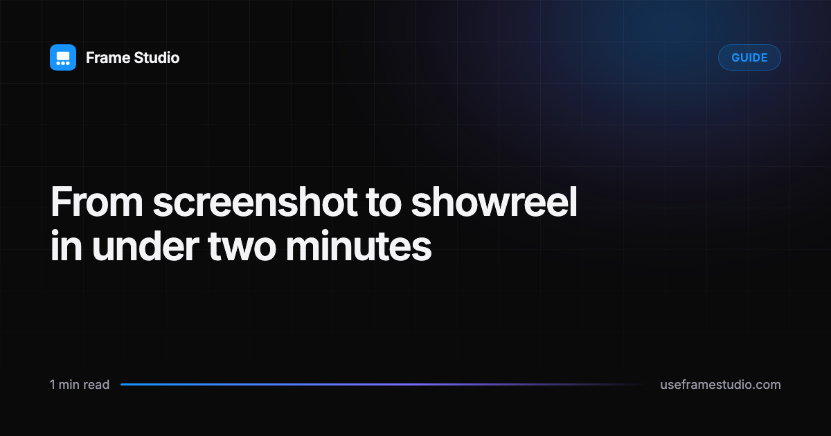 A flat screenshot being wrapped in 3D camera motion, lighting and reflections to become a product video.