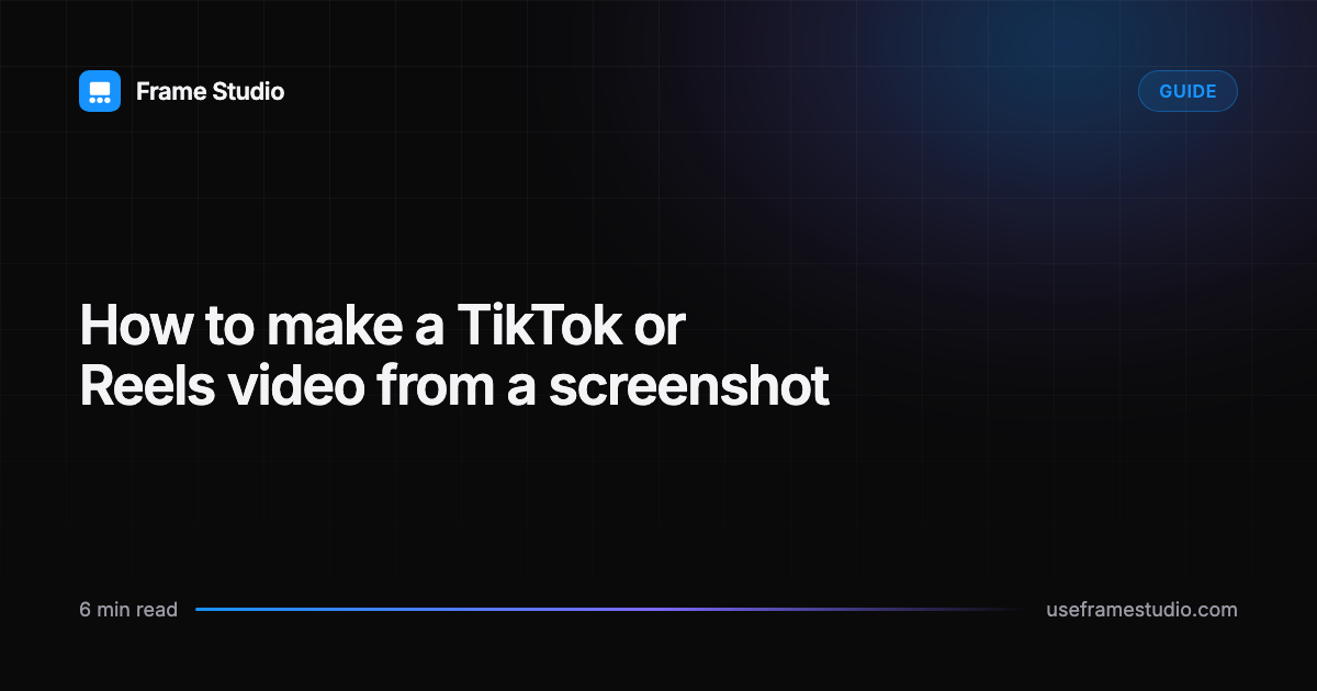A product screenshot being converted into a vertical 9:16 video for TikTok and Instagram Reels.