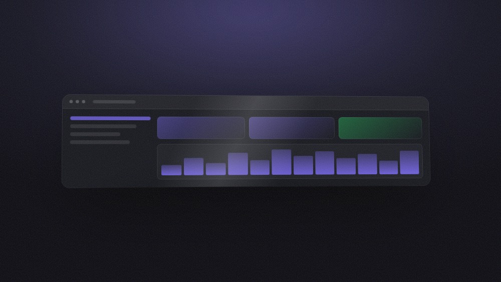 Landing hero animated with Motion 01 · Parallax, lit by the Snow environment, framed 16:9.