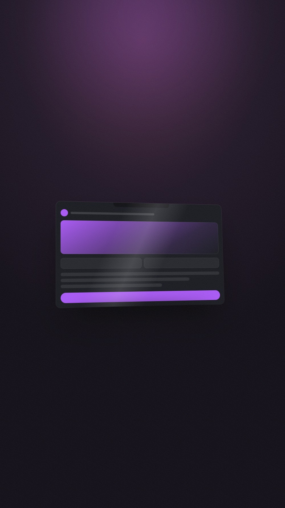 Mobile app animated with Dynamic 03 · Push-in, lit by the Sunset environment, framed 9:16.